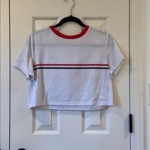 White tee shirt with stripes